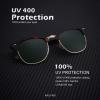 imageKALIYADI Sunglasses Men Polarized Sunglasses for Men Women Unisex SemiRimless Frame Retro Driving Sun Glasses UV BlockingE03blackBlackTortoise G15Black