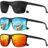 (3 Pack) Black Clear & Black/Black Blue & Blue/Black Red & Red
