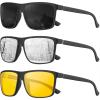 (3 Pack) Black/Silver/Night Vision
