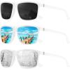 (3 Pack) Flossy White Frame|black/Ice Blue/Silver