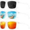 (3 Pack) Flossy White Frame|black/Ice Blue/Red