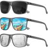 (3 Pack) Matte Grey Frame|black/Ice Blue/Silver