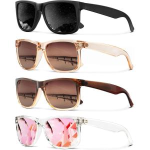 imageKALIYADI MensSunglasses Polarized Sunglasses Men Classic Sunglasses for men with UV Protection Driving Fishing GolfBlack  Gradient Brown  Crystal Brown  Pink