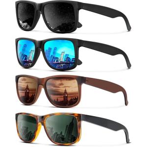 imageKALIYADI MensSunglasses Polarized Sunglasses Men Classic Sunglasses for men with UV Protection Driving Fishing GolfBlack  Ice Blue  Brown  Tortoise G15