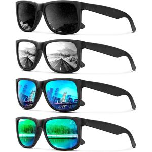 imageKALIYADI MensSunglasses Polarized Sunglasses Men Classic Sunglasses for men with UV Protection Driving Fishing GolfBlack  Ice Blue  Green  Silver