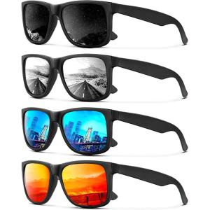 imageKALIYADI MensSunglasses Polarized Sunglasses Men Classic Sunglasses for men with UV Protection Driving Fishing GolfBlack  Ice Blue  Red  Silver