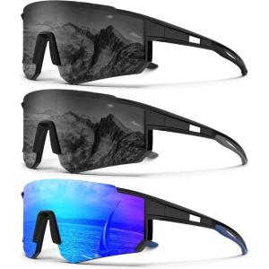imageKALIYADI Polarized SunglassesforMen Sports Sunglasses Mens Running Sun Glasses UV400 Protection for Cycling FishingA04grey  Grey  Dark Blue