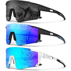 imageKALIYADI Polarized SunglassesforMen Sports Sunglasses Mens Running Sun Glasses UV400 Protection for Cycling FishingA05grey  Dark Blue  White Ice Blue