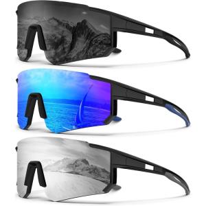 imageKALIYADI Polarized SunglassesforMen Sports Sunglasses Mens Running Sun Glasses UV400 Protection for Cycling FishingA06grey  Dark Blue  Silver