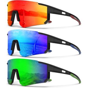 imageKALIYADI Polarized SunglassesforMen Sports Sunglasses Mens Running Sun Glasses UV400 Protection for Cycling FishingA07red  Dark Blue  Green