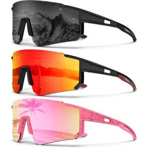 imageKALIYADI Polarized SunglassesforMen Sports Sunglasses Mens Running Sun Glasses UV400 Protection for Cycling FishingA08grey  Red  Pink Pink