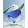 imageKALIYADI SunglassesMen Sports MensSunglasses Women Sun Glasses with UV400 for Running Cycling Golf FishingA06blackdark Bluenight Vision
