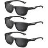 imageKALIYADI Polarized Sunglasses Men WomensSunglasses Sun Glasses Lightweight Frame for Driving Fishing UV400 ProtectionA01blackblackblack