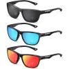 imageKALIYADI Polarized Sunglasses Men WomensSunglasses Sun Glasses Lightweight Frame for Driving Fishing UV400 ProtectionA02blackice Bluered