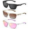 A06-matte Black+brown+transparent/Pink