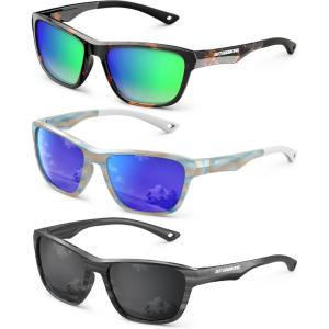 imageKALIYADI Polarized Sunglasses Men WomensSunglasses Sun Glasses Lightweight Frame for Driving Fishing UV400 ProtectionA08tortoiseGreenstripeDark BluestripeGrey