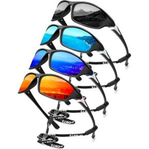 imageKALIYADI Polarized SunglassesMen Sports Sunglassses Mens Sunglasses with UV Protection for Fishing Driving Cycling RunningBlackIce BlueDark BlueRed