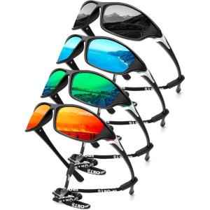 imageKALIYADI Polarized SunglassesMen Sports Sunglassses Mens Sunglasses with UV Protection for Fishing Driving Cycling RunningBlackIce BlueGreenRed