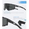 imageKALIYADI KidsSunglasses Sports SunglassesforKids Youth Sun Glasses with UV400 for Running CyclingA03blackdark Bluesilver
