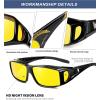 imageKALIYADI NightVisionGlasses FitOverGlasses WrapAround Glasses Anti Glare Night Driving Glasses for men women HD LensGlossy BlackNight Vision  Glossy BlackNight Vision  Glossy BlackNight Vision