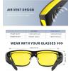 imageKALIYADI NightVisionGlasses FitOverGlasses WrapAround Glasses Anti Glare Night Driving Glasses for men women HD LensMatte BlackNight Vision  Matte BlackNight Vision  Matte BlackNight Vision