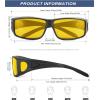 imageKALIYADI NightVisionGlasses FitOverGlasses WrapAround Glasses Anti Glare Night Driving Glasses for men women HD LensMatte BlackNight Vision  Matte BlackNight Vision  Matte BlackNight Vision