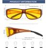 imageKALIYADI NightVisionGlasses FitOverGlasses WrapAround Glasses Anti Glare Night Driving Glasses for men women HD LensTransparent GreyNight Vision  Glossy BlackNight Vision  Transparent BrownNight Vision