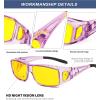 imageKALIYADI NightVisionGlasses FitOverGlasses WrapAround Glasses Anti Glare Night Driving Glasses for men women HD LensTransparent GreyNight Vision  Matte BlackNight Vision  Transparent PurpleNight Vision