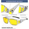 imageKALIYADI NightVisionGlasses FitOverGlasses WrapAround Glasses Anti Glare Night Driving Glasses for men women HD LensTransparent GreyNight Vision  Matte BlackNight Vision  Glossy BlackNight Vision