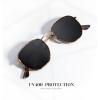 imageKALIYADI Sunglasses for Women and Men Polarized Square UV Protection Trendy Metal Frame Hexagon SunglassesA3 LeopardGrey Hexagonal