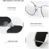 imageKALIYADI Sunglasses for Women and Men Polarized Square UV Protection Trendy Metal Frame Hexagon SunglassesA8 SilverSilver Hexagonal