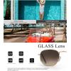 imageKALIYADI Sunglasses for Women and Men Polarized Square UV Protection Trendy Metal Frame Hexagon SunglassesAb4 GoldGradient Brown Glass Lennon Polarizedhexagonal