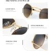 imageKALIYADI Sunglasses for Women and Men Polarized Square UV Protection Trendy Metal Frame Hexagon SunglassesAb4 GoldGradient Brown Glass Lennon Polarizedhexagonal