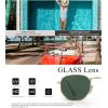 imageKALIYADI Sunglasses for Women and Men Polarized Square UV Protection Trendy Metal Frame Hexagon SunglassesAb5 GoldG15 Glass Lennon Polarizedhexagonal