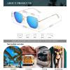 imageKALIYADI Sunglasses for Women and Men Polarized Square UV Protection Trendy Metal Frame Hexagon SunglassesB11 2 Pack GoldBlue  GoldPink Hexagonal