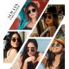 imageKALIYADI Sunglasses for Women and Men Polarized Square UV Protection Trendy Metal Frame Hexagon SunglassesC2 3 Pack BlackGrey  GoldGrey  GoldBrown Hexagonal