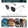 imageKALIYADI Sunglasses for Women and Men Polarized Square UV Protection Trendy Metal Frame Hexagon SunglassesC2 3 Pack BlackGrey  GoldGrey  GoldBrown Hexagonal