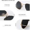 imageKALIYADI Sunglasses for Women and Men Polarized Square UV Protection Trendy Metal Frame Hexagon SunglassesC2 3 Pack BlackGrey  GoldGrey  GoldBrown Hexagonal