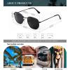 imageKALIYADI Sunglasses for Women and Men Polarized Square UV Protection Trendy Metal Frame Hexagon SunglassesC5 3 Pack BlackGrey  GoldBlue  SilverSilver Hexagonal