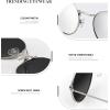 imageKALIYADI Sunglasses for Women and Men Polarized Square UV Protection Trendy Metal Frame Hexagon SunglassesD2 2 Pack 20 GoldPink  SilverSilver Round