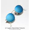 imageKALIYADI Sunglasses for Women and Men Polarized Square UV Protection Trendy Metal Frame Hexagon SunglassesD5 GoldBlue Round