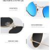 imageKALIYADI Sunglasses for Women and Men Polarized Square UV Protection Trendy Metal Frame Hexagon SunglassesD5 GoldBlue Round