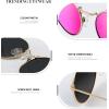 imageKALIYADI Sunglasses for Women and Men Polarized Square UV Protection Trendy Metal Frame Hexagon SunglassesD6 GoldPink Round