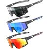 imageKALIYADI KidsSunglasses Sports SunglassesforKids Youth Sun Glasses with UV400 for Running CyclingA02blackdark Bluered