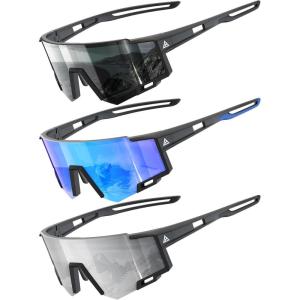imageKALIYADI KidsSunglasses Sports SunglassesforKids Youth Sun Glasses with UV400 for Running CyclingA03blackdark Bluesilver