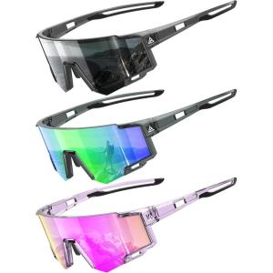 imageKALIYADI KidsSunglasses Sports SunglassesforKids Youth Sun Glasses with UV400 for Running CyclingA04transparent Blacktransparent Greentransparent Purple