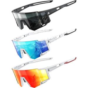 imageKALIYADI KidsSunglasses Sports SunglassesforKids Youth Sun Glasses with UV400 for Running CyclingA06blackwhiteIce BluewhiteRed