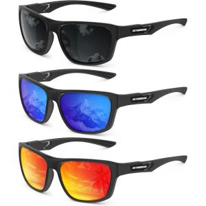 imageKALIYADI Polarized Sunglasses Men SportsSunglasses Classic Sun Glasses for Driving Fishing for Women with UV400 ProtectionA03blackdark Bluered
