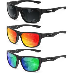 imageKALIYADI Polarized Sunglasses Men SportsSunglasses Classic Sun Glasses for Driving Fishing for Women with UV400 ProtectionA08blackgreenred