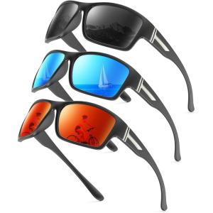 imageKALIYADI PolarizedSunglasses Men Sports SunGlasses Men Polarized Sunglasses Women UV400 Protection for Fishing GolfA02blackice Bluered
